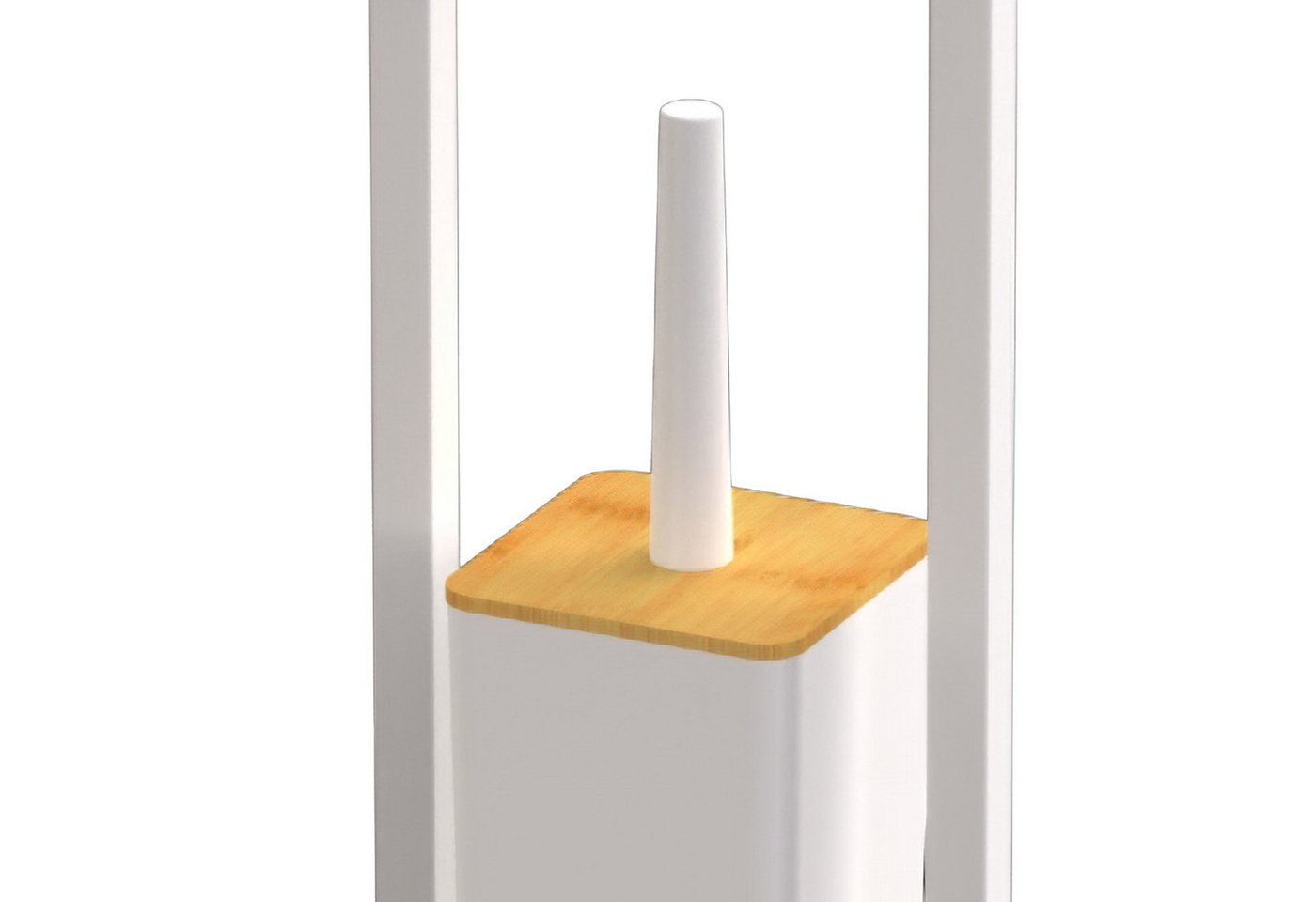 relaxdays WC-Garnitur Edelstahl & Bambus, Toilettenbürstenköpfe mit max. Ø 7,5 cm, Für Badezimmer und Gäste-WC, Alle handelsüblichen Klopapierrollen, (1-tlg), w – Bild 5 von 5