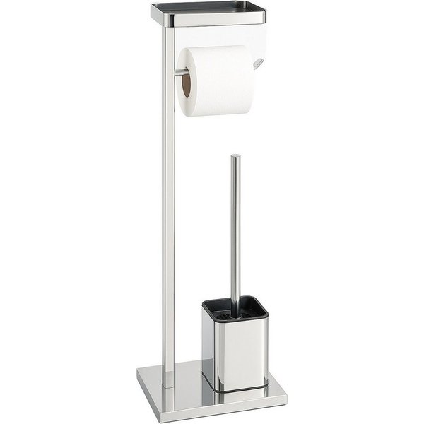 relaxdays WC-Garnitur Metall mit Ablage, Smartphones, Feuchtes Toilettenpapier, Badezimmer und Gäste-WC, Standard-Toilettenpapierrollen, (3-tlg)