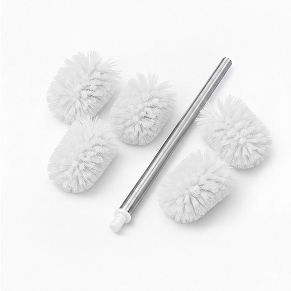 relaxdays WC-Reinigungsbürste WC Bürste mit 5 Bürstenköpfen D 8 cm, Hotels, Bad, Alle handelsüblichen WC-Garnituren, Öffentliche Bereiche, Büros, Gäste-WC, (6-t