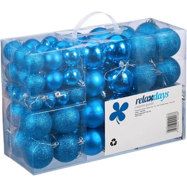 relaxdays Weihnachtsbaumkugel Weihnachtskugeln 100er Set (100 St), Petrol
