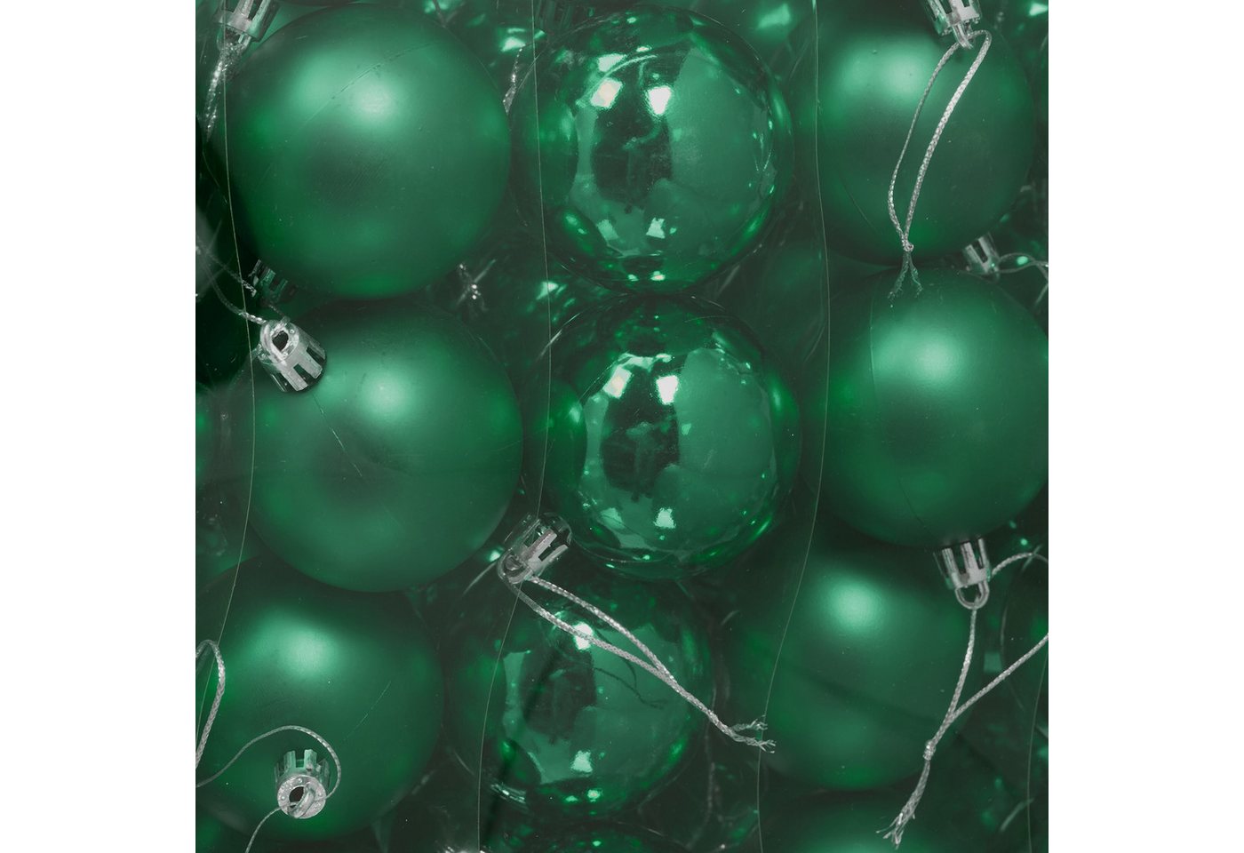 relaxdays Weihnachtsbaumkugel Weihnachtskugeln 100er Set (100 St), Dunkelgrün – Bild 5 von 5