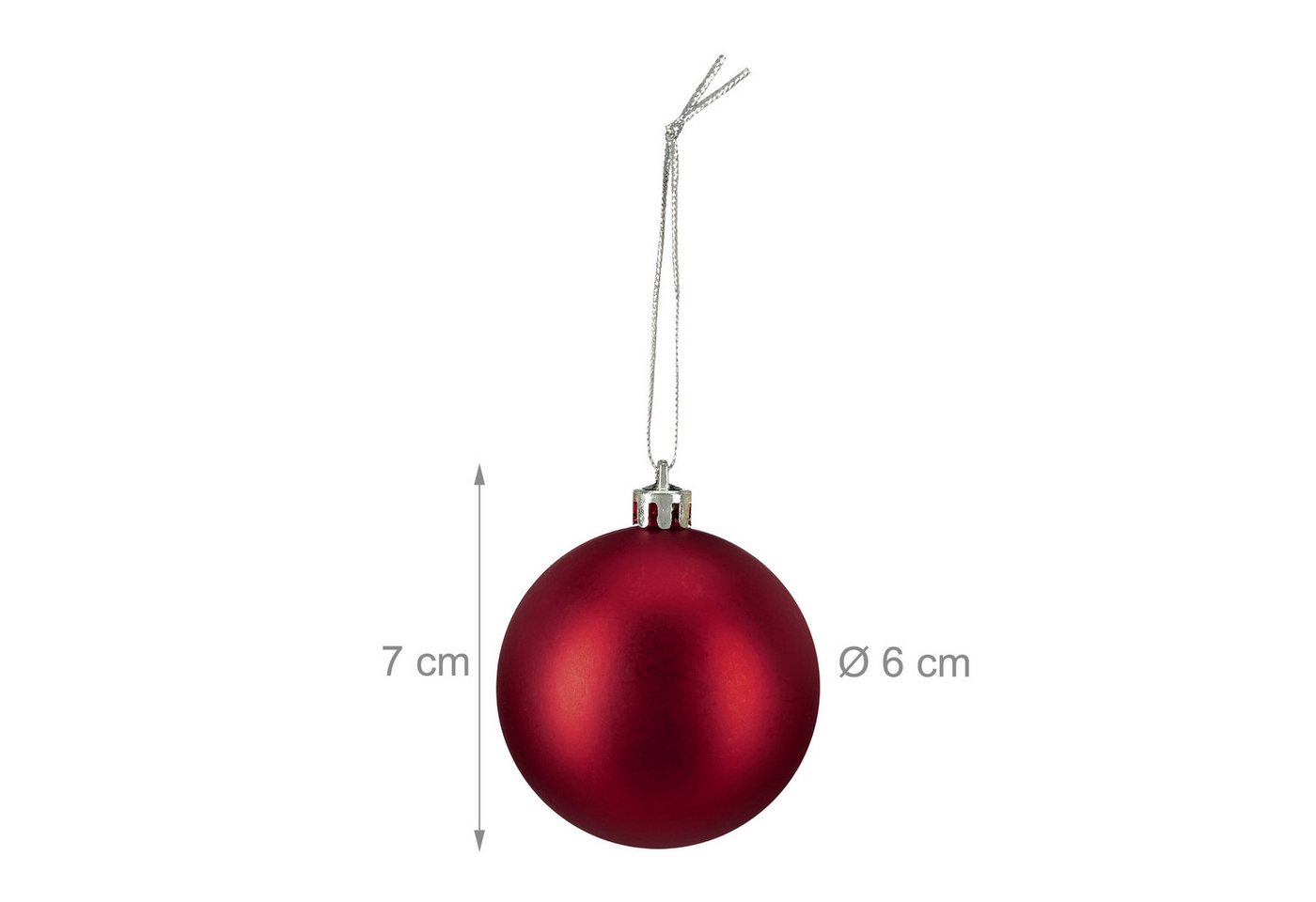 relaxdays Weihnachtsbaumkugel Weihnachtskugeln 100er Set (100 St), rot – Bild 4 von 5