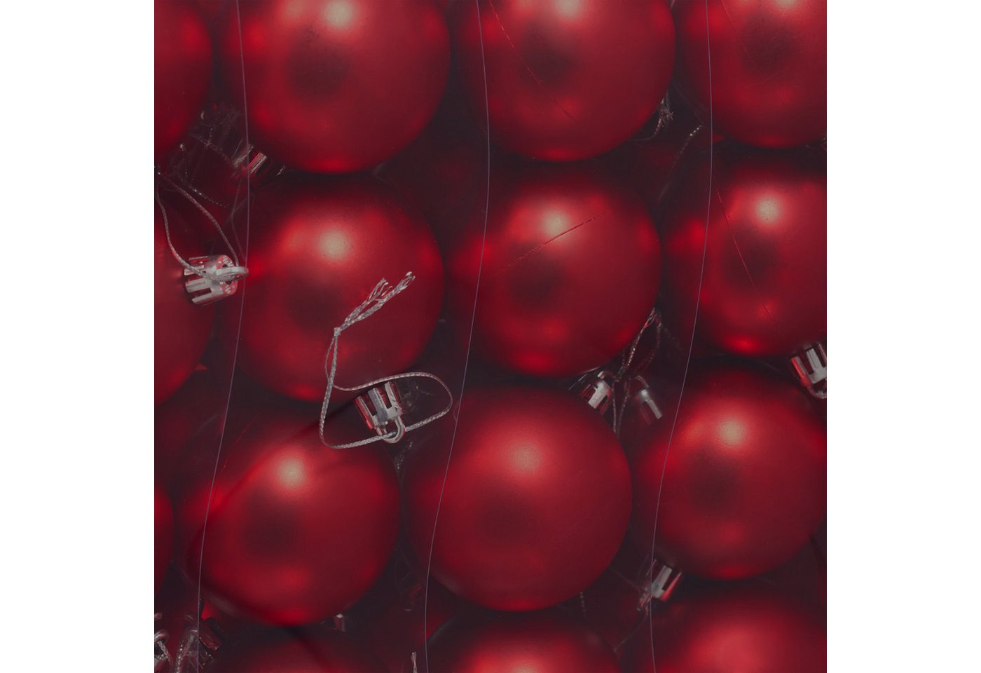 relaxdays Weihnachtsbaumkugel Weihnachtskugeln 100er Set (100 St), rot – Bild 5 von 5