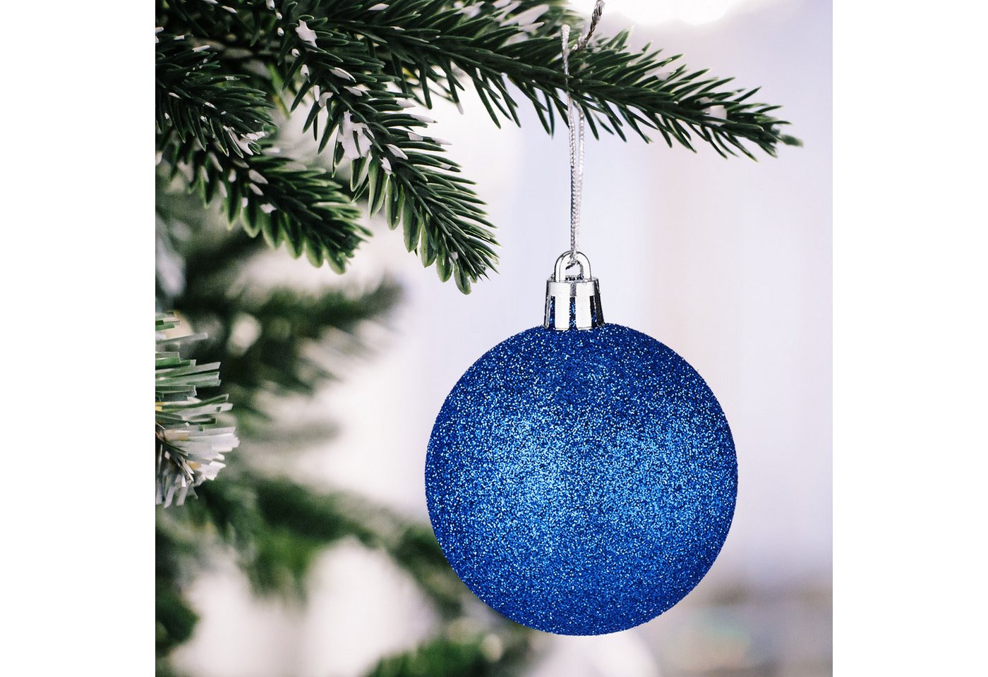 relaxdays Weihnachtsbaumkugel Weihnachtskugeln im 100er Set (100 St), blau – Bild 2 von 5