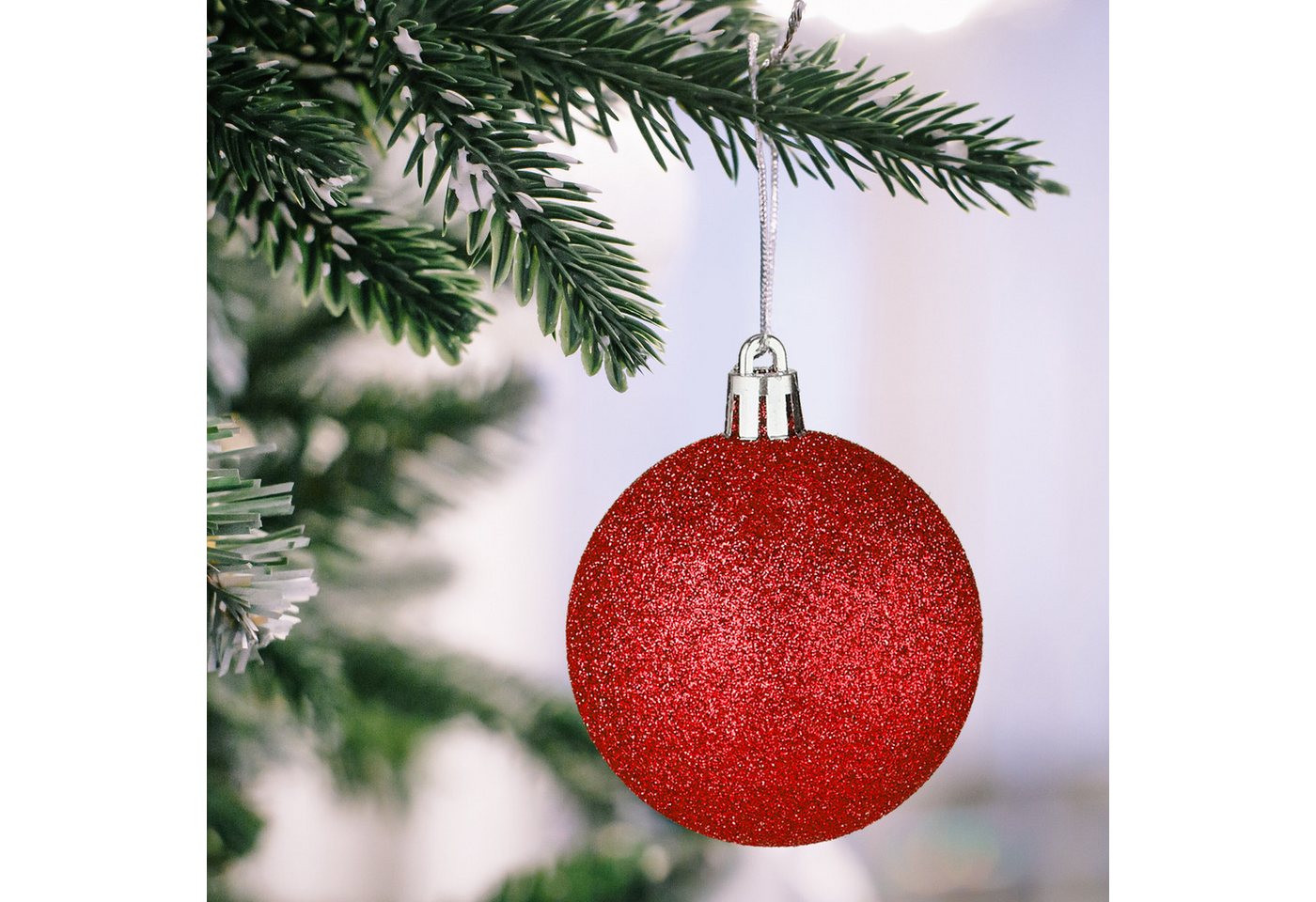 relaxdays Weihnachtsbaumkugel Weihnachtskugeln im 100er Set (100 St), rot – Bild 2 von 5