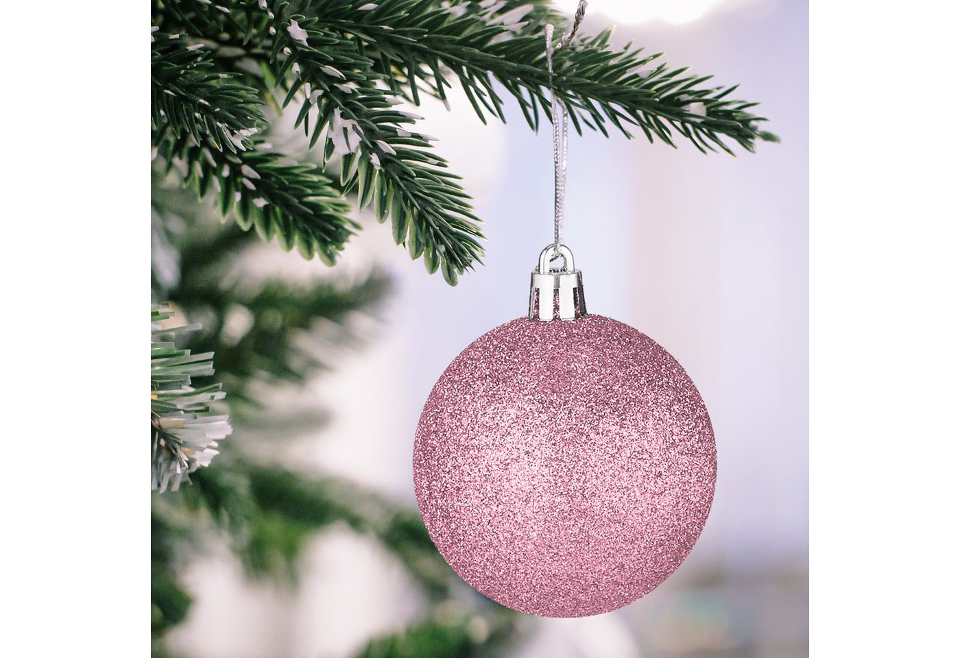 relaxdays Weihnachtsbaumkugel Weihnachtskugeln im 101er Set (101 St), Rosa – Bild 2 von 5