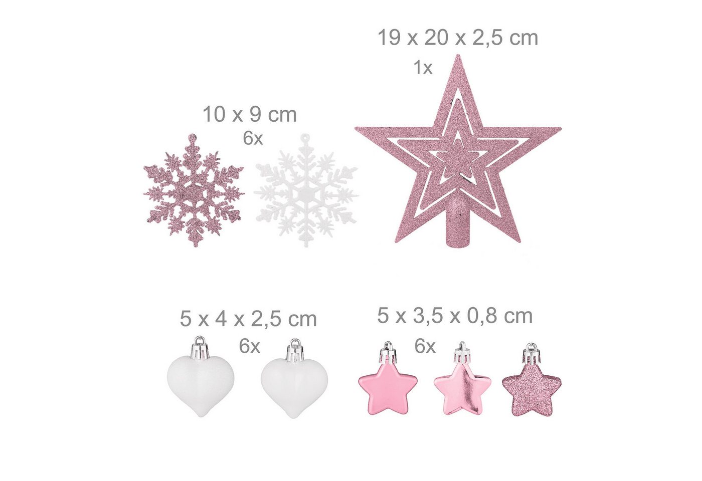 relaxdays Weihnachtsbaumkugel Weihnachtskugeln im 101er Set (101 St), Rosa – Bild 5 von 5