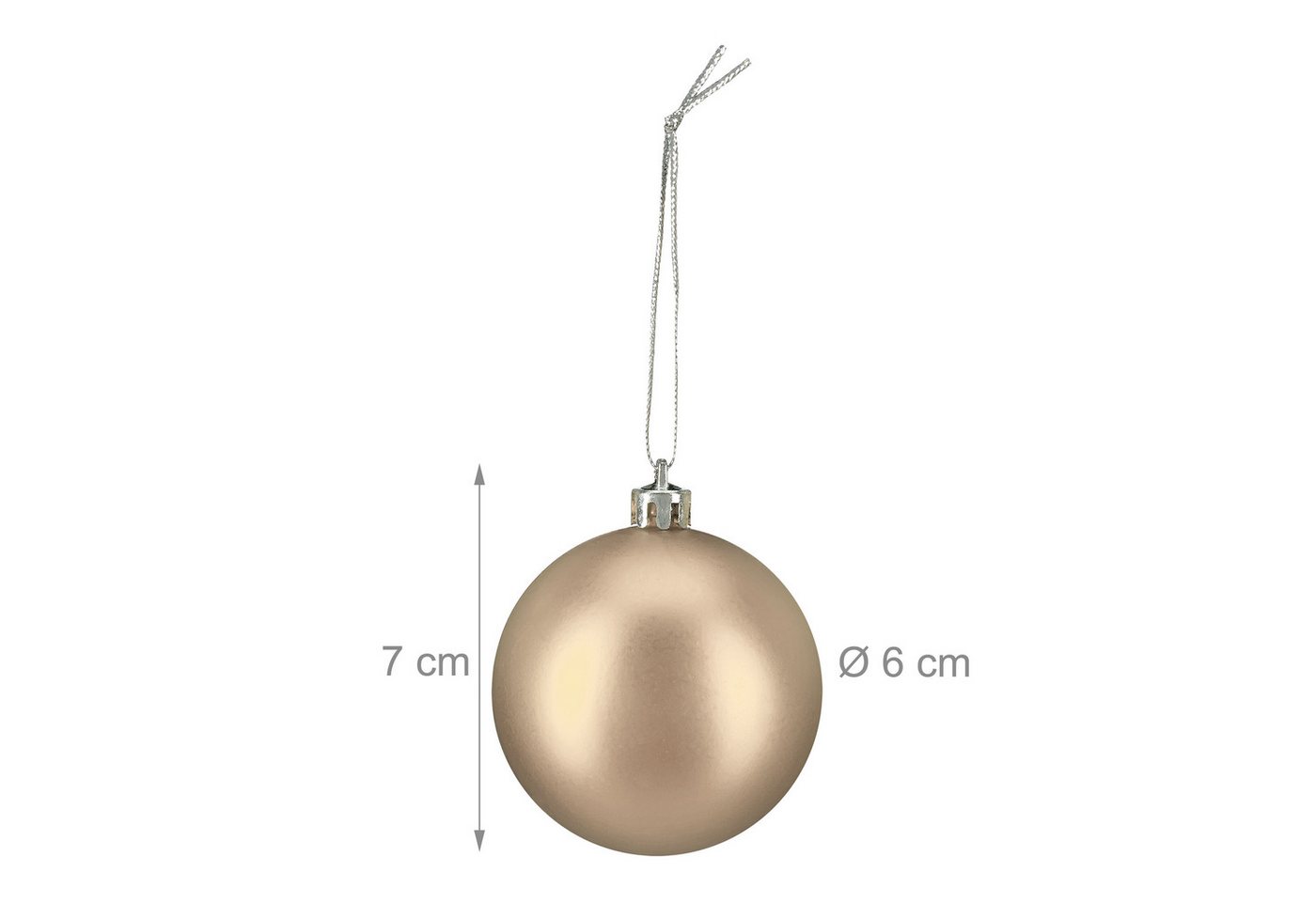 relaxdays Weihnachtsbaumkugel Weihnachtskugeln im 50er Set (50 St), Champagner – Bild 4 von 5
