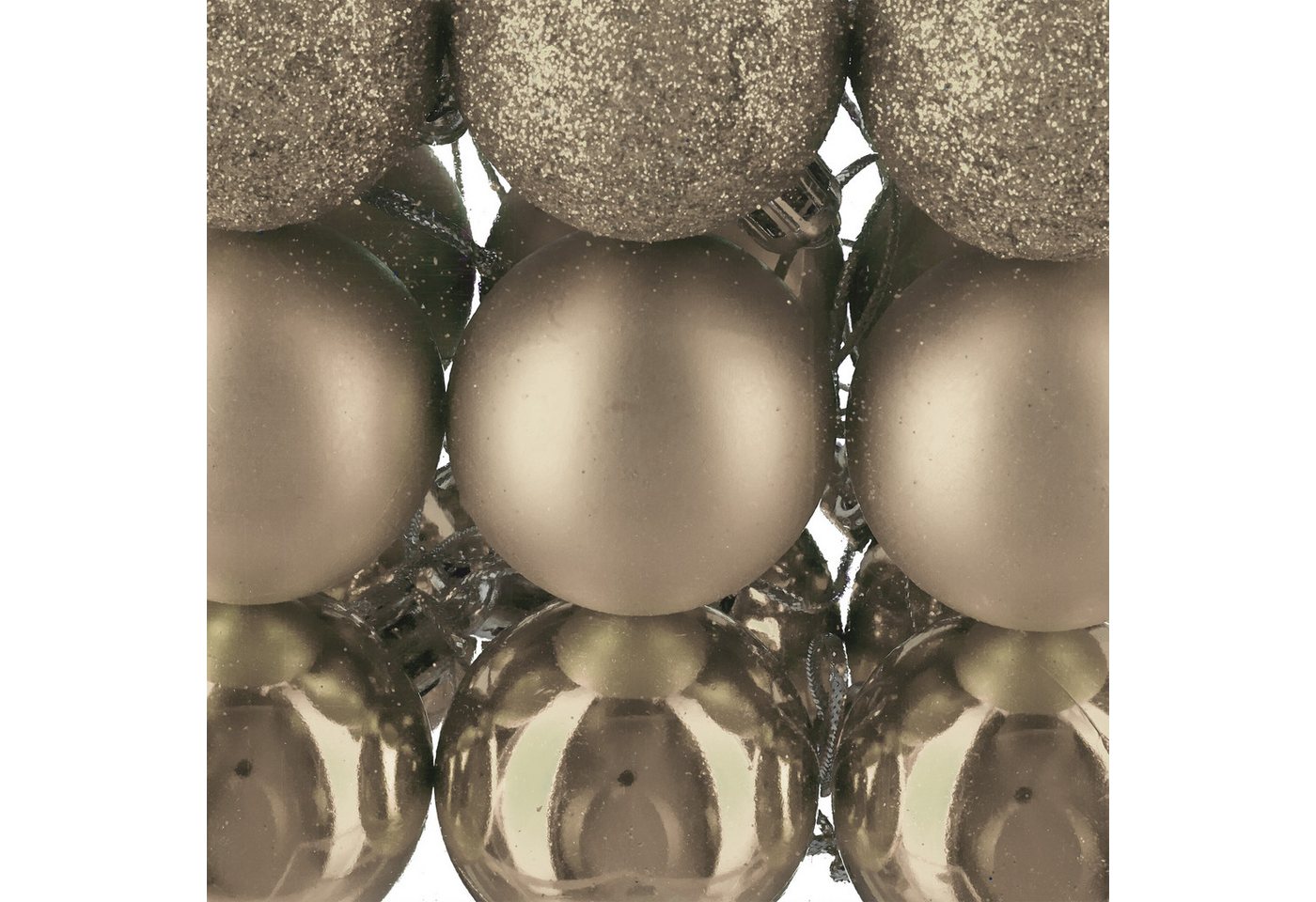 relaxdays Weihnachtsbaumkugel Weihnachtskugeln im 50er Set (50 St), Champagner – Bild 5 von 5