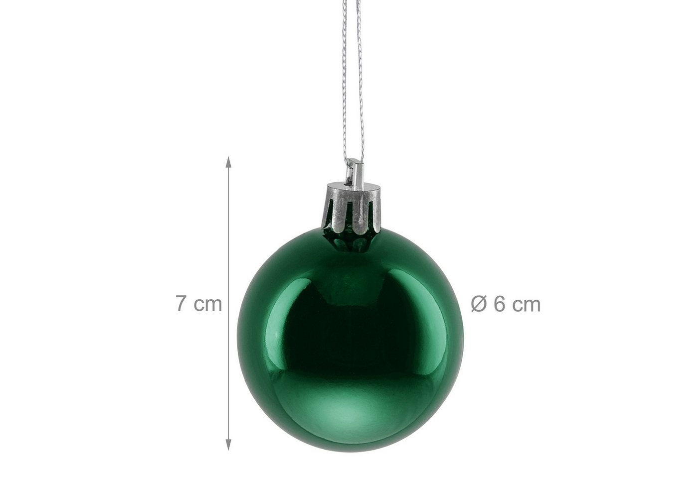 relaxdays Weihnachtsbaumkugel Weihnachtskugeln im 50er Set (50 St), Dunkelgrün – Bild 4 von 5