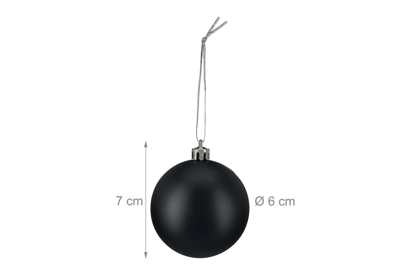 relaxdays Weihnachtsbaumkugel Weihnachtskugeln im 50er Set (50 St), schwarz – Bild 4 von 5