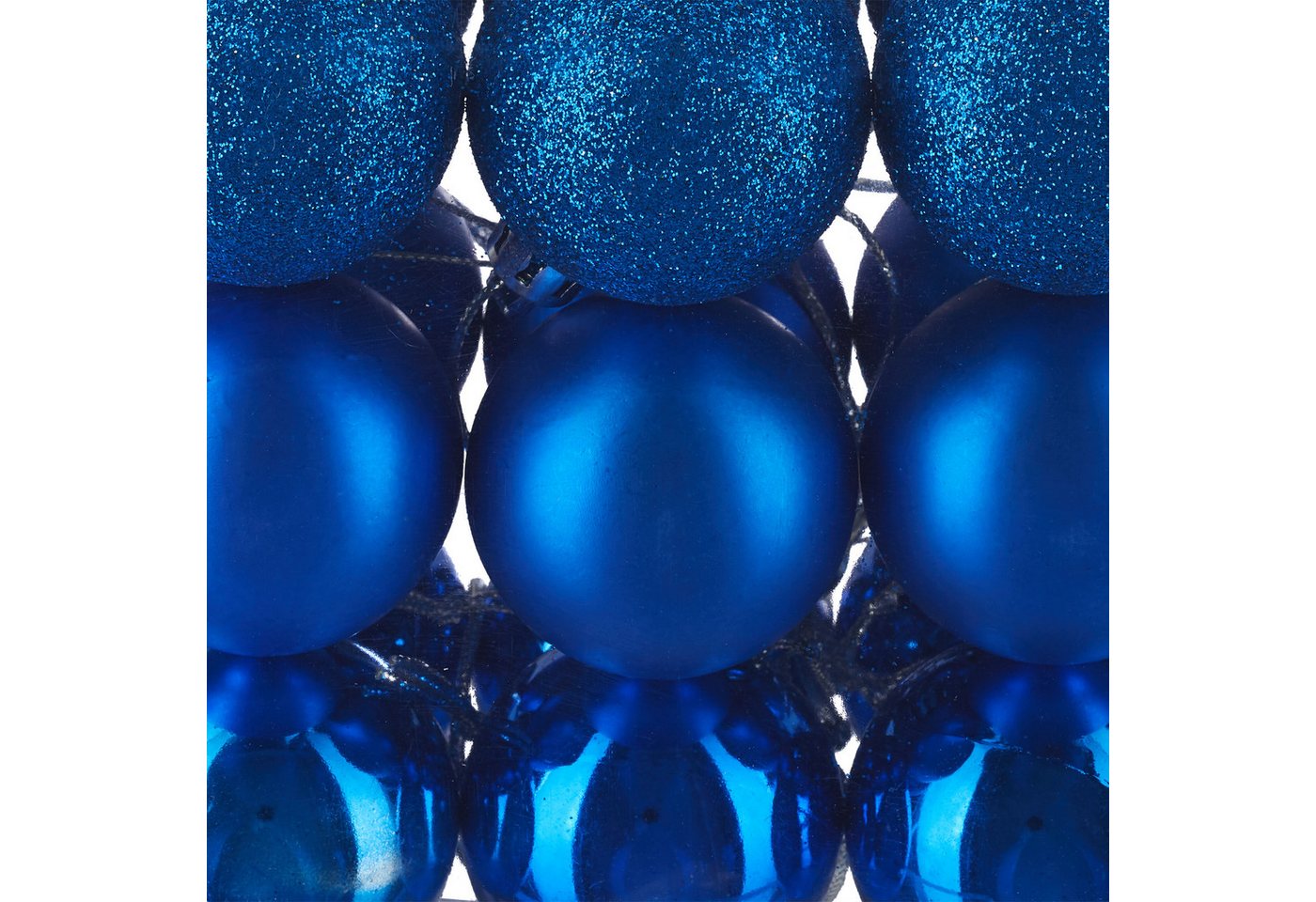 relaxdays Weihnachtsbaumkugel Weihnachtskugeln im 50er Set (50 St), blau – Bild 5 von 5