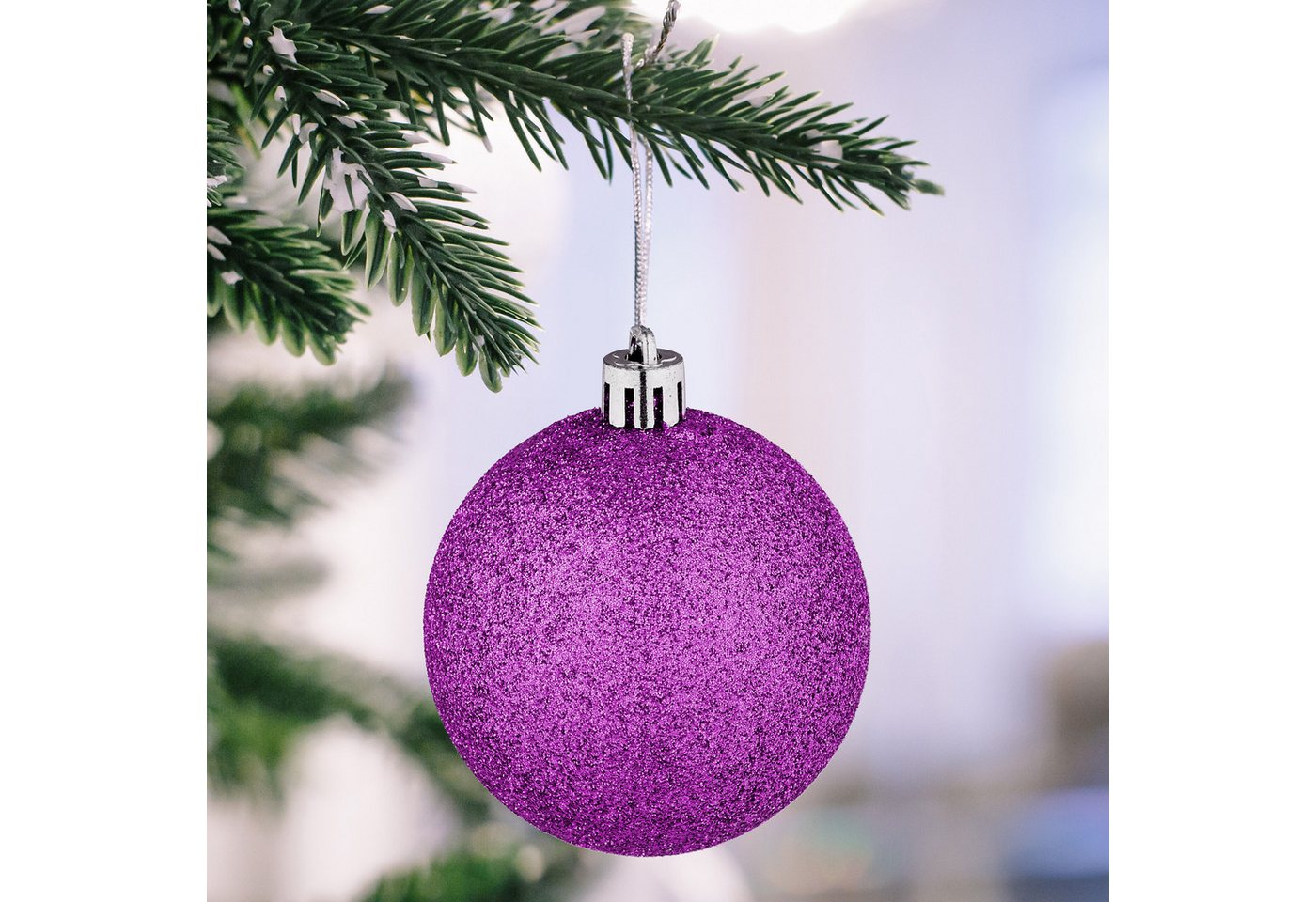 relaxdays Weihnachtsbaumkugel Weihnachtskugeln im 72er Set (72 St), Pink – Bild 2 von 5