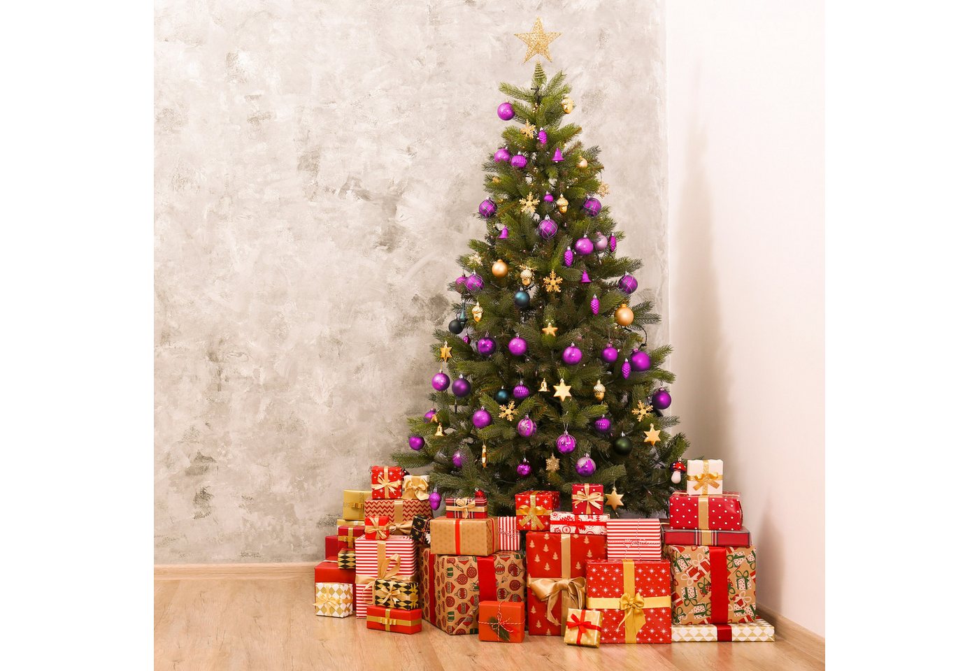 relaxdays Weihnachtsbaumkugel Weihnachtskugeln im 72er Set (72 St), Pink – Bild 5 von 5