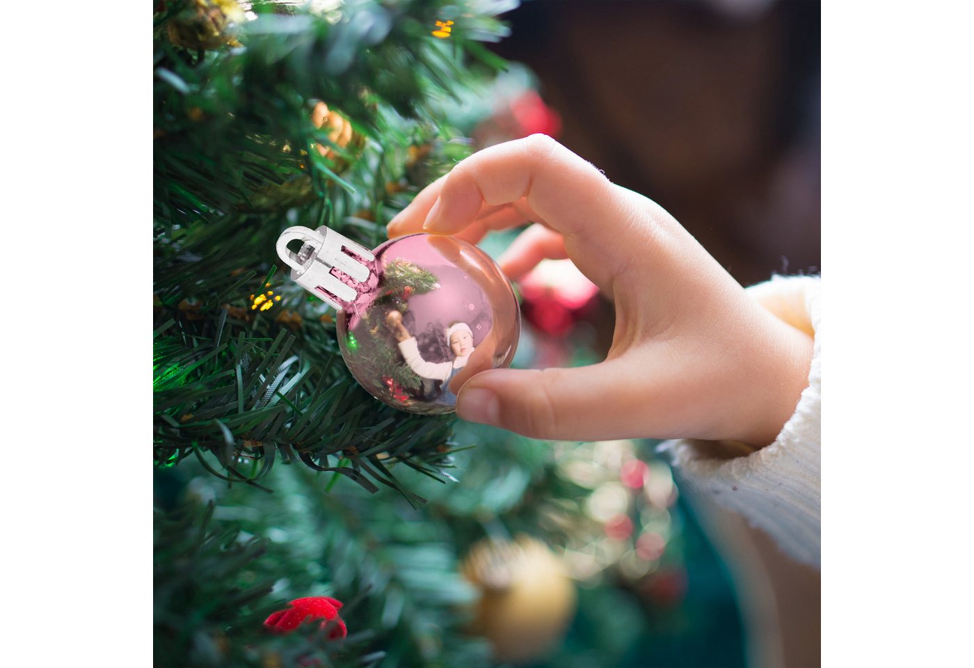 relaxdays Weihnachtsbaumkugel Weihnachtskugeln im 96er Set (96 St), Rosa – Bild 2 von 5