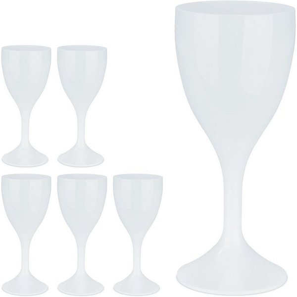 relaxdays Weinglas Weingläser Kunststoff 6er Set, 6-tlg., Kunststoff