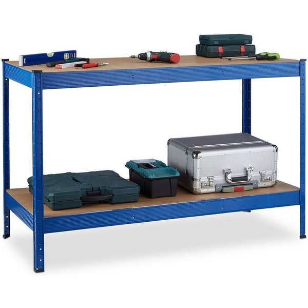 relaxdays Werkbank mit 2 Ebenen, (1-tlg)
