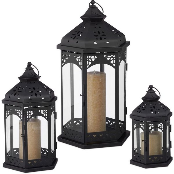 relaxdays Windlicht 3er Laternen Set Metall (3 St)