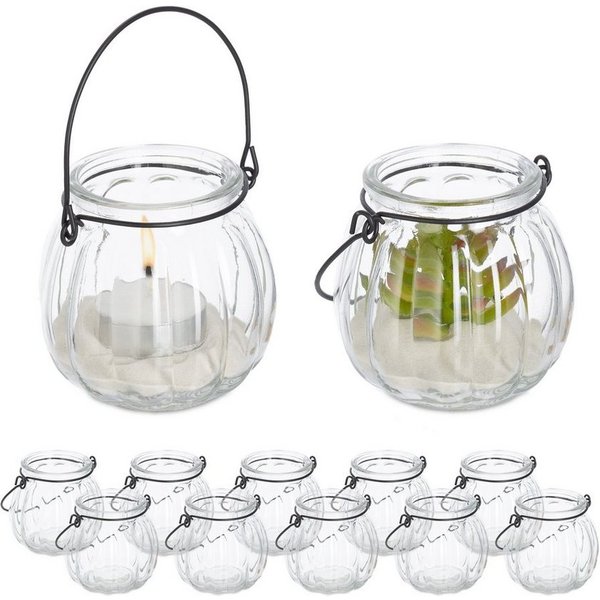 relaxdays Windlicht Glas 12er Set (12 St)