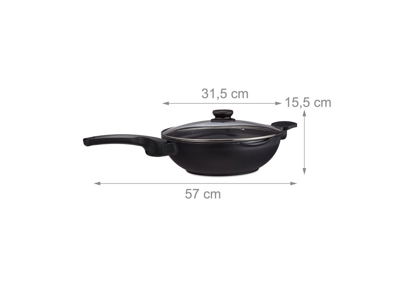 relaxdays Wok mit Deckel Induktion, Aluminium (2-tlg) – Bild 4 von 5