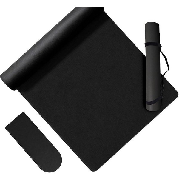 relaxdays Yogamatte mit Tragegurt 5 mm (2-St), schwarz