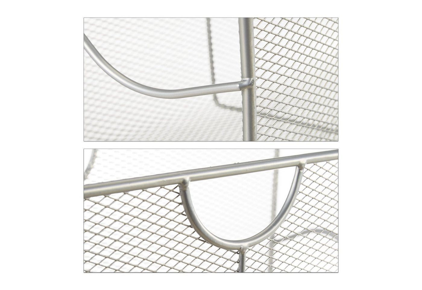relaxdays Zeitungsständer Mesh (1 St), silber – Bild 4 von 5