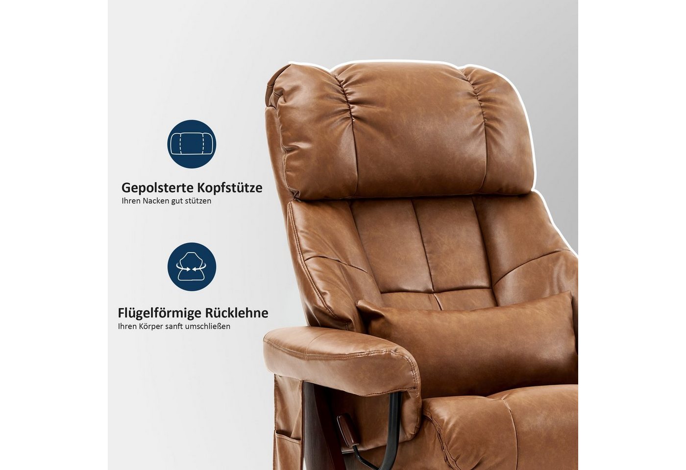 MCombo Relaxsessel M MCombo Relaxsessel mit Hocker, Fernsehsessel, 9066, mit Relaxfunktion – Bild 4 von 5
