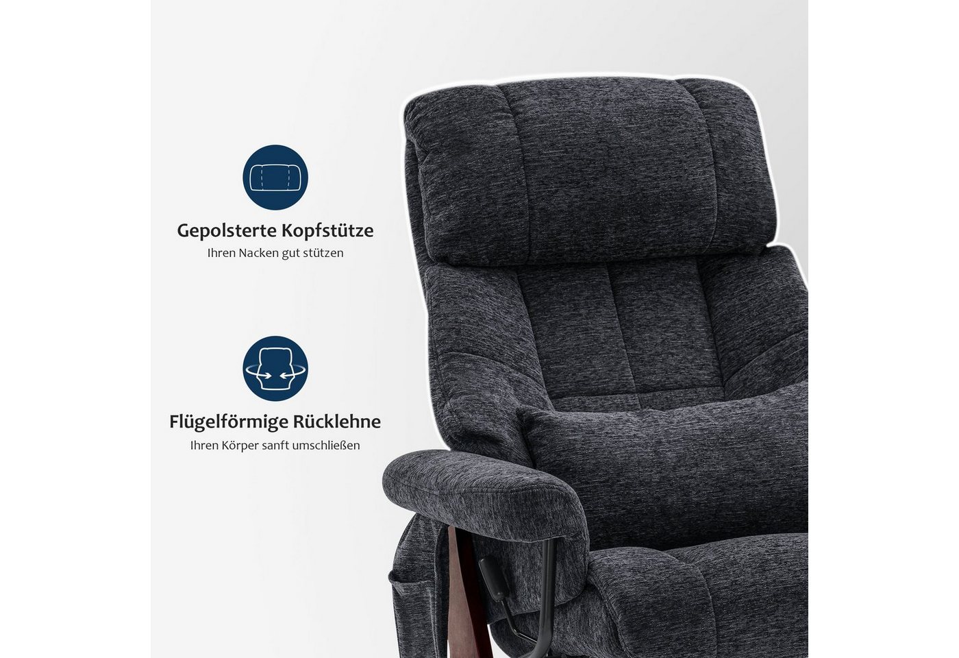 MCombo Relaxsessel M MCombo Relaxsessel mit Hocker, Fernsehsessel, 9066, mit Relaxfunktion – Bild 4 von 5