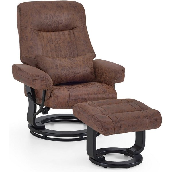 MCombo Relaxsessel M MCombo Relaxsessel mit Liegefunktion, Lesesessel mit Hocker 9035 (Relaxsessel inkl. Hocker), 360° Drehbarer, mit Kissen & Seitentasche, bis