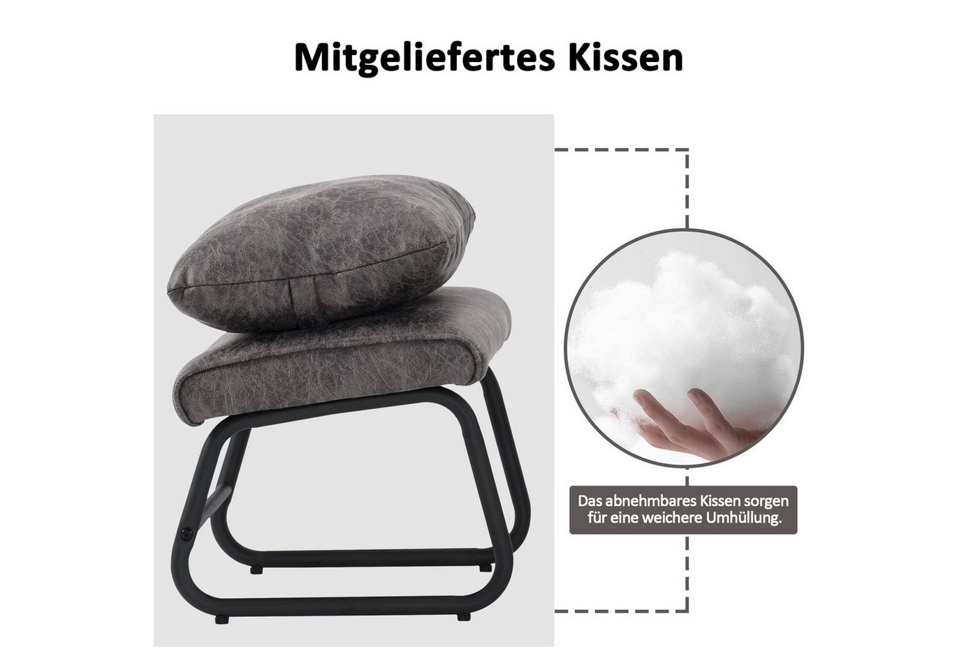 MCombo Relaxsessel MCombo Sessel mit/ohne Hocker, Retro mit Kissen, Mikrofaser, 4742, Mikrofaserstoff – Bild 2 von 5