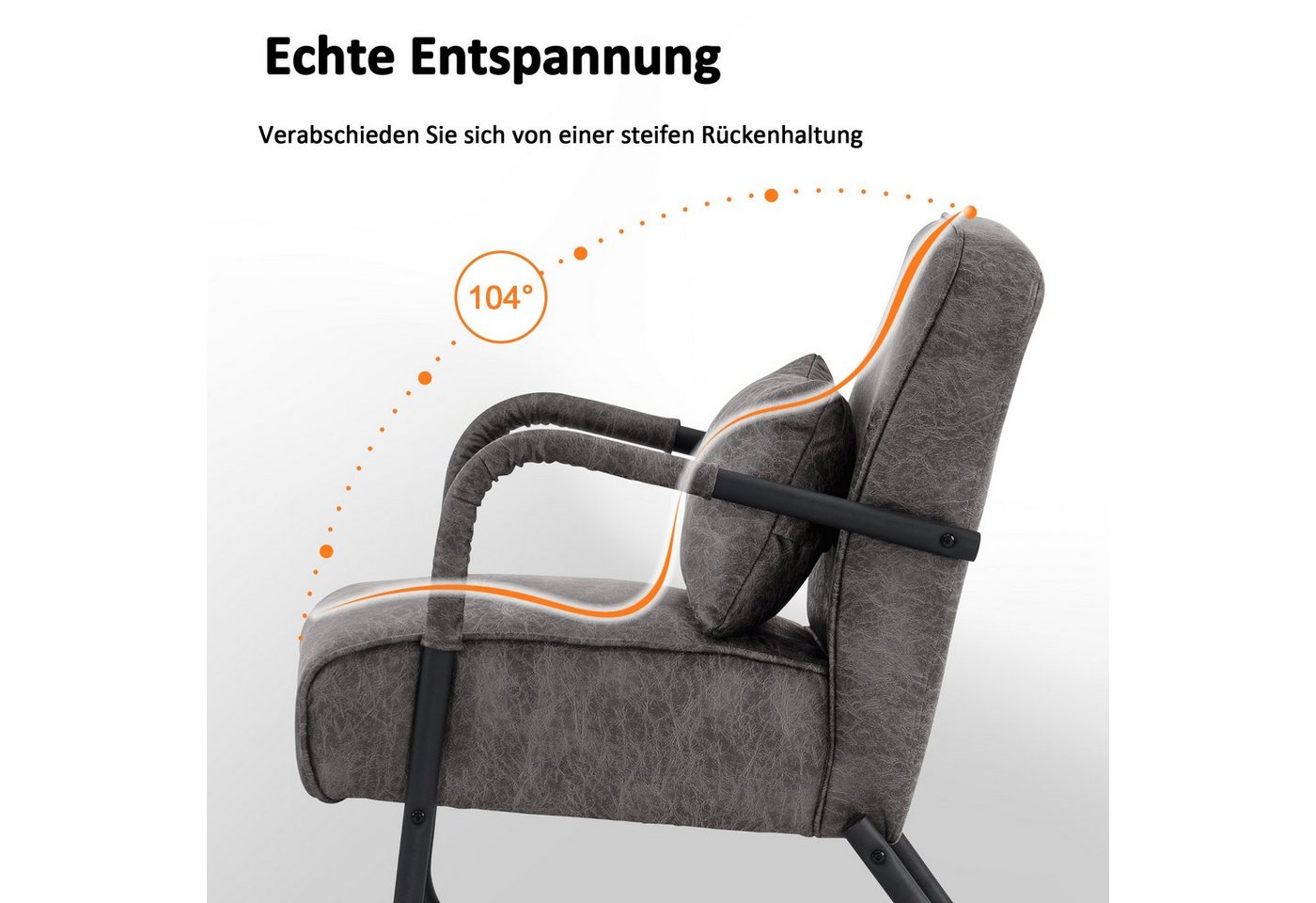 MCombo Relaxsessel MCombo Sessel mit/ohne Hocker, Retro mit Kissen, Mikrofaser, 4742, Mikrofaserstoff – Bild 2 von 5