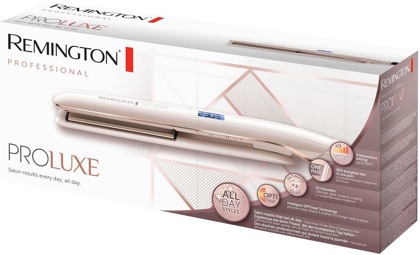 Remington Glätteisen PROluxe, S9100, Haarglätter Ultimate-Glide-Keramik-Beschichtung, OPTIheat-Technologie für schonendes Styling – Bild 5 von 5