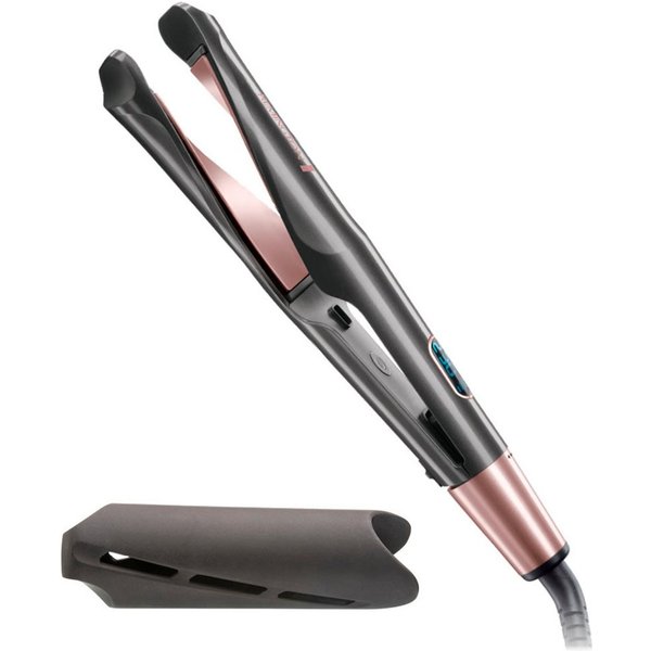 Remington Glätteisen S6606 Curl & Straight Confidence Haarglätter Keramik-Turmalin-Beschichtung, Professionelles 2-in-1 Styling: Glätteisen, Locken&Wellen, LCD 