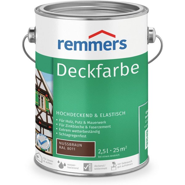 Remmers Wetterschutzfarbe Deckfarbe 2,5 Liter, für viele Untergründe, hochdeckend, wetterfest