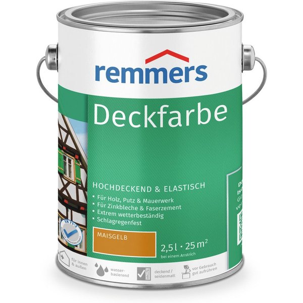 Remmers Wetterschutzfarbe Deckfarbe 2,5 Liter, für viele Untergründe, hochdeckend, wetterfest