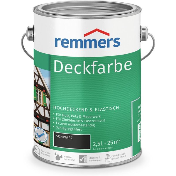 Remmers Wetterschutzfarbe Deckfarbe 2,5 Liter, für viele Untergründe, hochdeckend, wetterfest