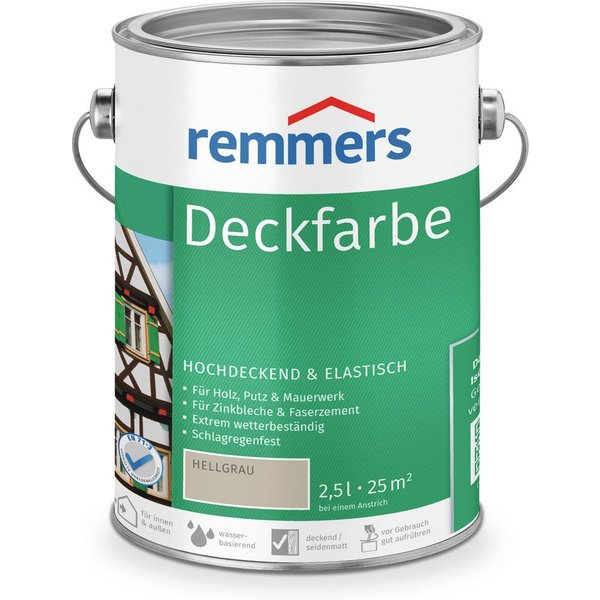 Remmers Wetterschutzfarbe Deckfarbe 2,5 Liter, für viele Untergründe, hochdeckend, wetterfest