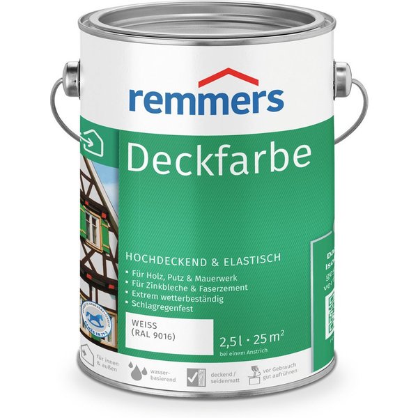 Remmers Wetterschutzfarbe Deckfarbe 2,5 Liter, für viele Untergründe, hochdeckend, wetterfest