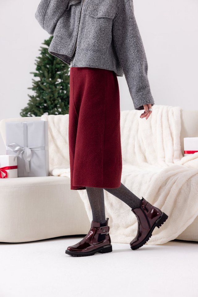 Remonte Chelseaboots Blockabsatz, Stiefelette, Lackboots in trendiger Optik – Bild 5 von 5