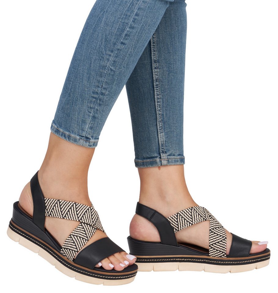 Remonte Keilsandalette, Riemchensandale, Sommerschuh, Bequemschuh mit Muster – Bild 4 von 5