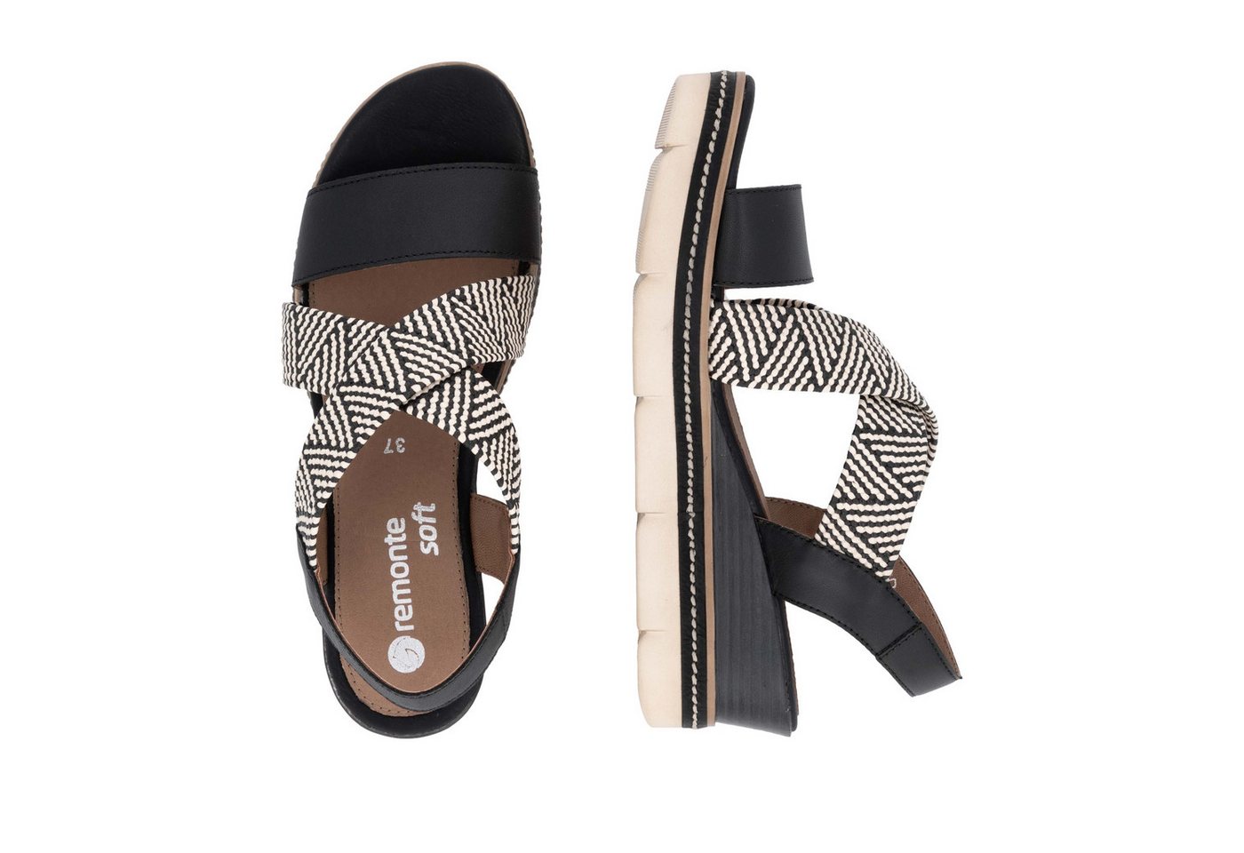 Remonte Keilsandalette, Riemchensandale, Sommerschuh, Bequemschuh mit Muster – Bild 5 von 5