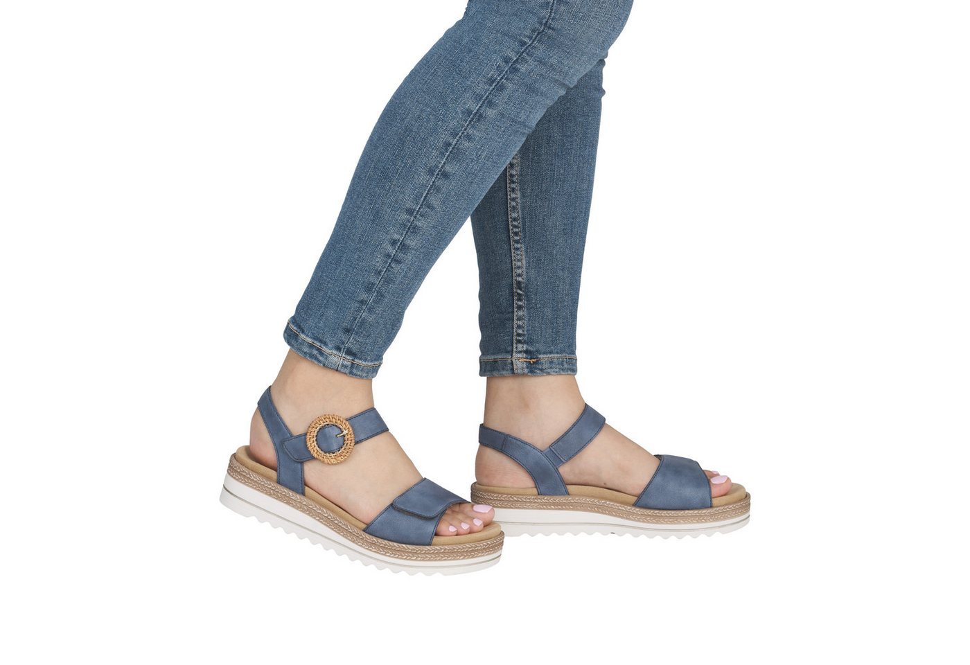 Remonte Keilsandalette Sommerschuh, Riemchensandale mit praktischen Klettverschlüssen – Bild 2 von 5