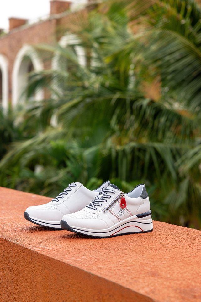 Remonte Keilsneaker, Freizeitschuh, Halbschuh, Schnürschuh mit Metallic-Kontrastbesätzen – Bild 2 von 5