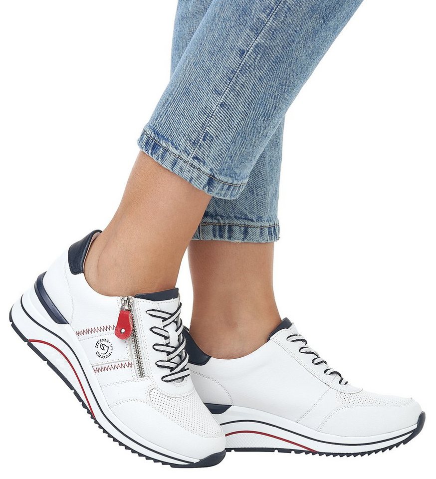 Remonte Keilsneaker, Freizeitschuh, Halbschuh, Schnürschuh mit Metallic-Kontrastbesätzen – Bild 3 von 5