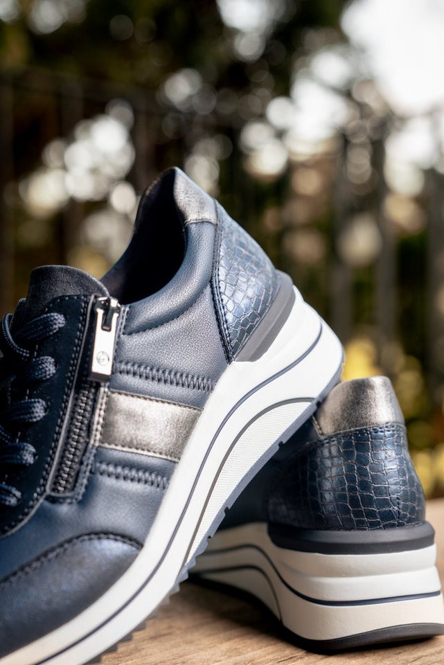 Remonte Keilsneaker Halbschuh, Freizeitschuh, Schnürer mit praktischem Außenreißverschluss – Bild 3 von 5