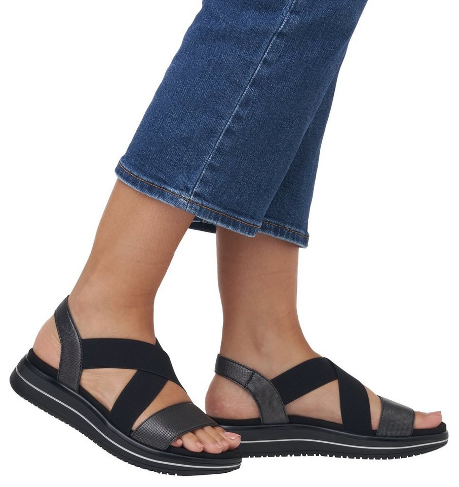 Remonte Riemchensandale, Sommerschuh, Sandalette, Keilabsatz, mit praktischem Gummizug – Bild 2 von 5
