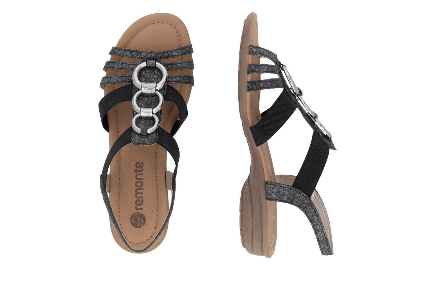 Remonte Riemchensandale, Keilabsatz, Sommerschuh, Sandalette mit Gummizügen – Bild 4 von 5