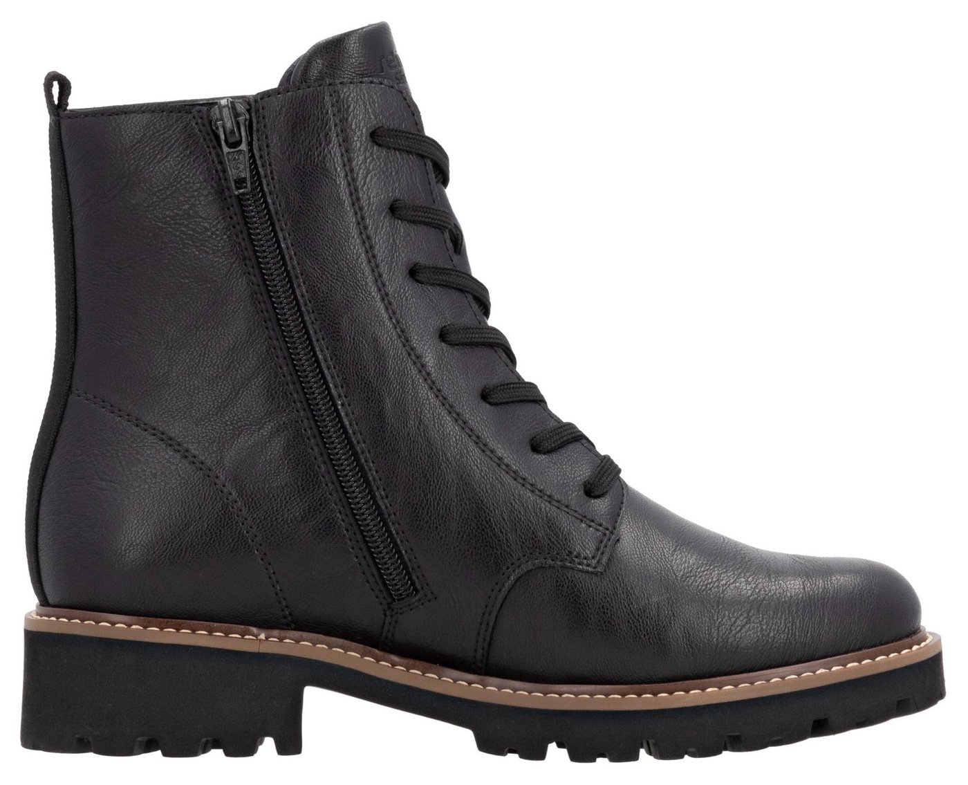 Remonte Schnürboots, Blockabsatz, Schnürstiefelette im Used Look – Bild 5 von 5