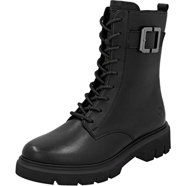 Remonte Schnürboots Stiefelette, Boots, Profilsohle, Blockabsatz mit Zierschnalle