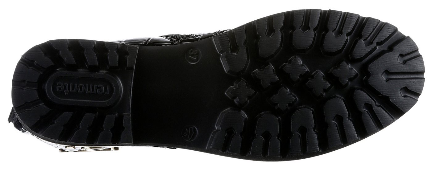 Remonte Schnürstiefelette, Blockabsatz, Schnürboots im Kroko-Look, Innenreißverschluss – Bild 3 von 5
